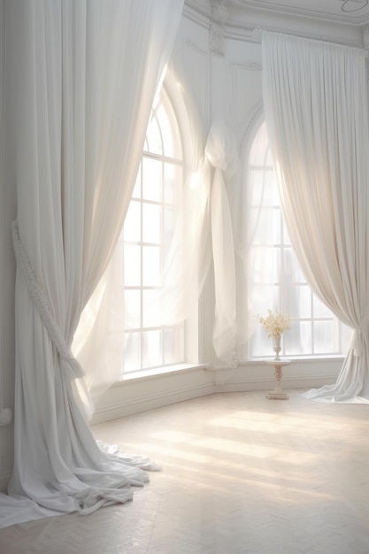 romantic white room backdrop