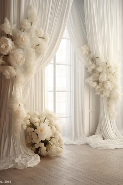 romantic white room backdrop