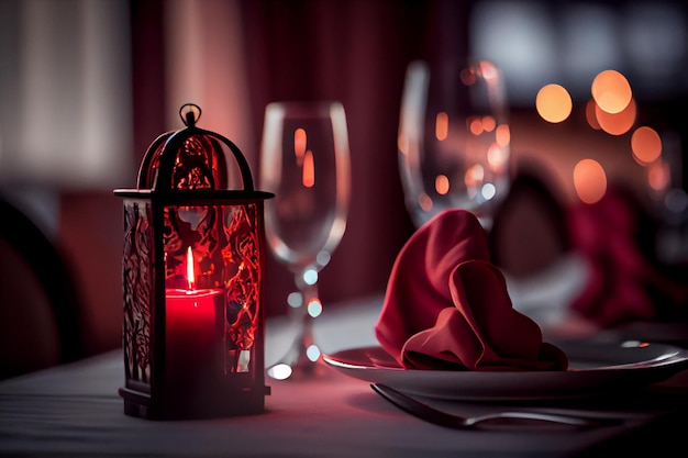 Romantisch Diner Opstelling Decoratie