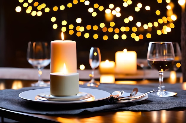 Romantisch Diner Setup Decoratie selectieve aandacht