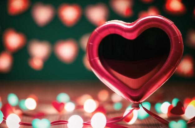 Romantisch Rood Hart Ballonnen Viering feestbanner Valentijnsdag Verkoop Generatieve AI