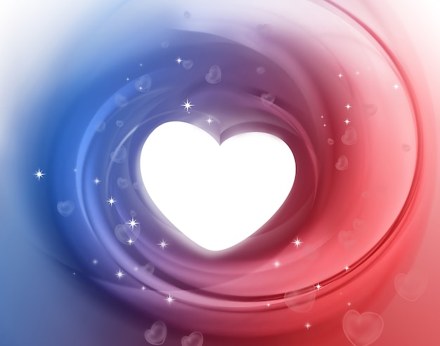 Romantische achtergrond met rode en blauwe hartjes