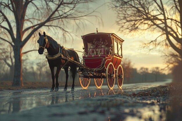 Foto romantische ritten in paardenkarren