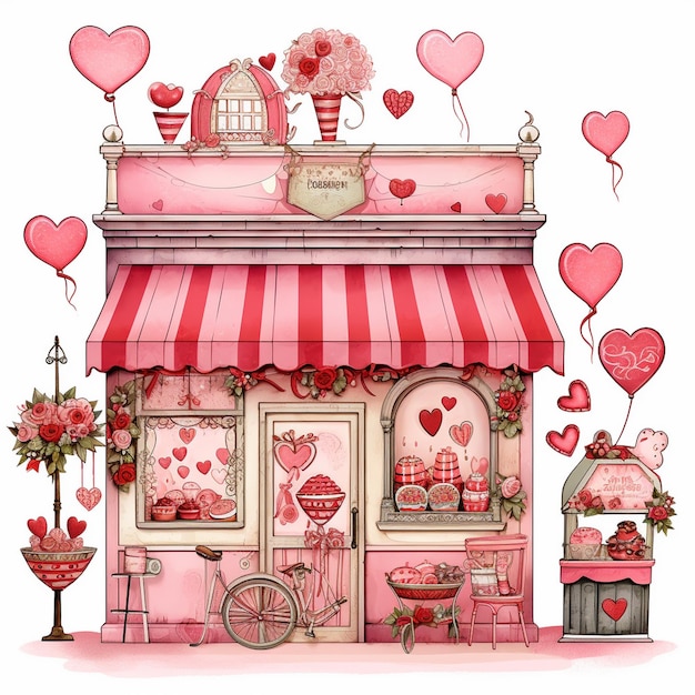 Foto romantische valentijnsdagwinkel clipart