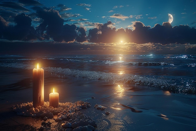 Romantische wandelingen bij kaarslicht langs maanverlichte stranden