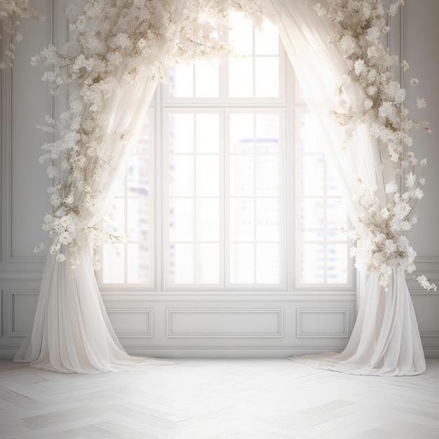 romantische witte achtergrond van de kamer