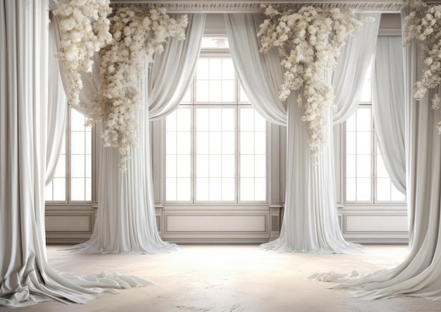 romantische witte achtergrond van de kamer