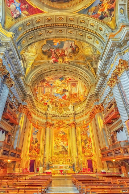 ROME ITALI 09 MEI 2017 Binnen de kerk van St Ignatius van Loyola op Campus Martius Italian Chiesa di SantIgnazio di Loyola in Campo Marzio Italië