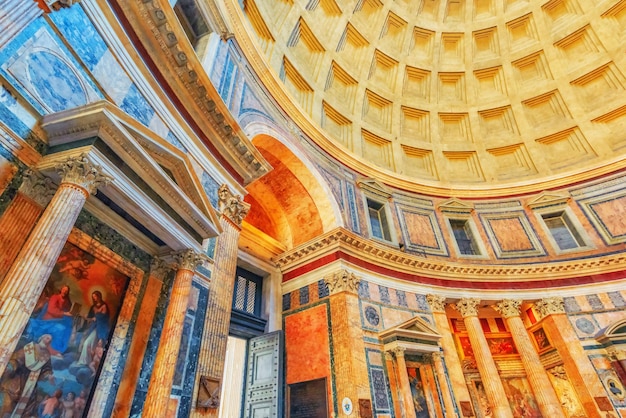 ROME ITALI 09 MEI 2017 Binnenkant van het Pantheon is een voormalige Romeinse tempel nu een kerk in Rome, Italië