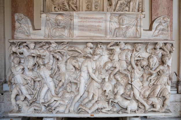 Rome, Italië - 22 juni 2018: Barokke marmeren sculpturen in het Vaticaanse museum