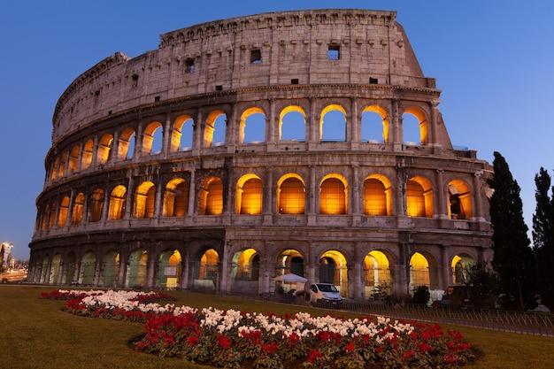 Rome italië colosseum oud oud gebouw gladiatorengevecht 's nachts