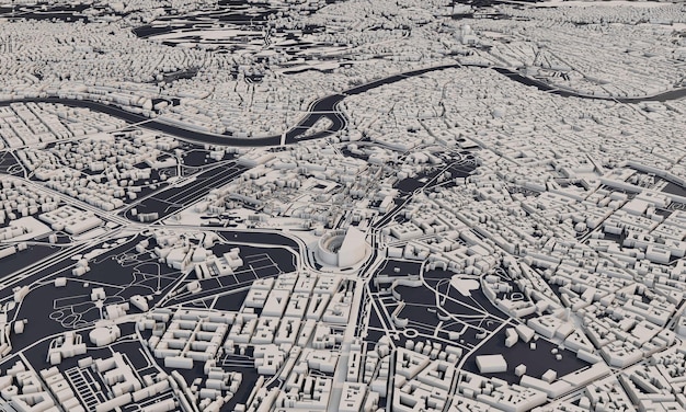 Rome Italië stadsplattegrond d rendering luchtfoto satellietweergave