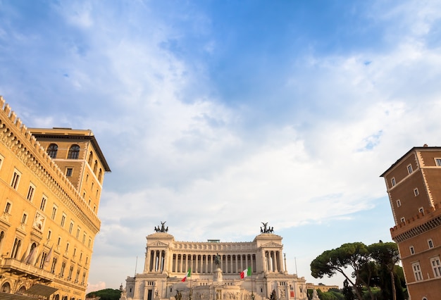 ROME, ITALY - CIRCA AUGUST 2020: Vittoriano Monument located in Piazza Venezia (Venice Square)