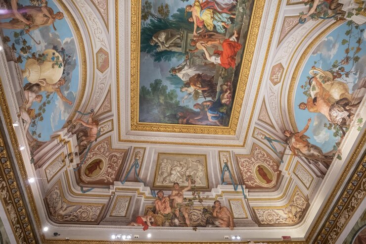Photo rome, italy - june 22, 2018: art fresco in galleria borghese of villa borghese