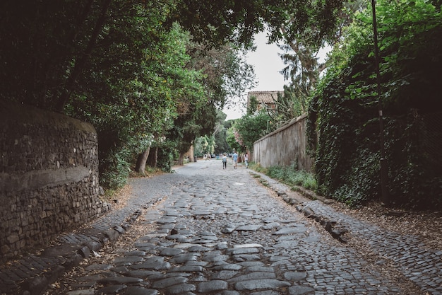 Roma, italia - 23 giugno 2018: la vista panoramica della via appia (via appia) è una delle strade romane più antiche e strategicamente più importanti dell'antica repubblica