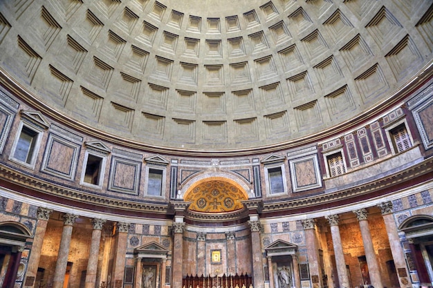 Rome Italy October 16 2016 Interior of Roman Pantheon temple built during the reign of Augustus