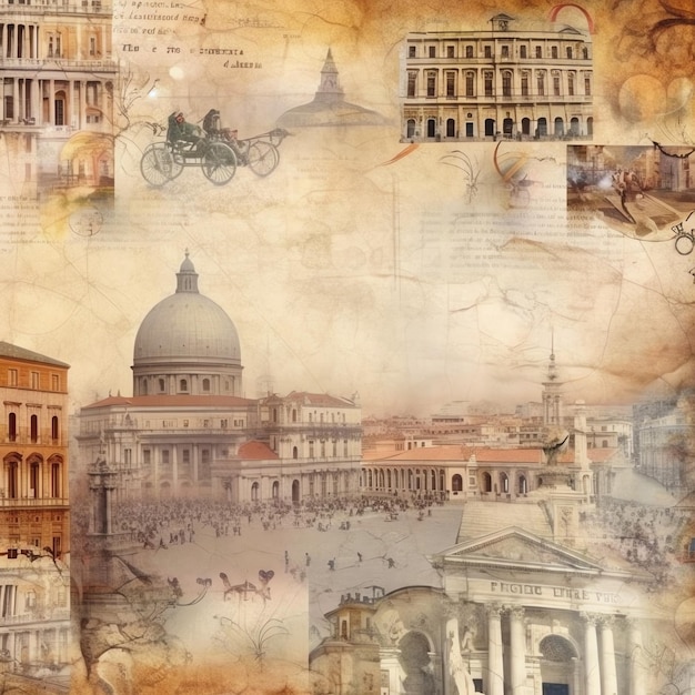 Rome oud papier vintage digitaal papier