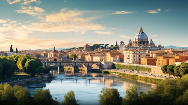 Rome stad prachtig panoramisch uitzicht