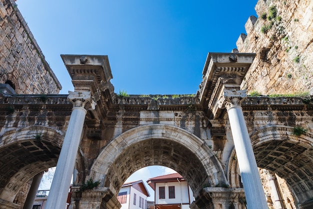 Romeins amfitheater van de oude stad Aspendos in de buurt van Turkije Een antieke verwoeste stad