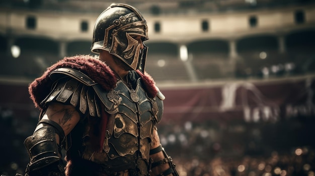 Romeinse gladiatoren groeten de menigte voor een hevige strijd