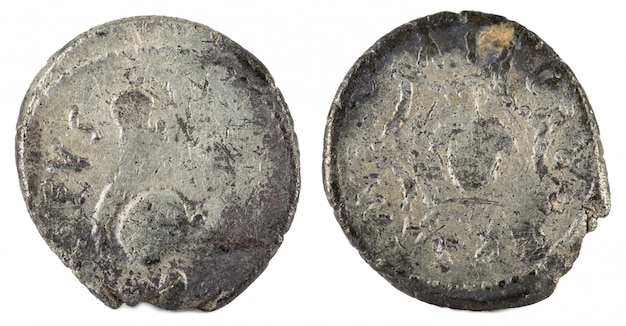 Romeinse Republiek munt. Oude Romeinse zilveren denarius van de familie Cordia.