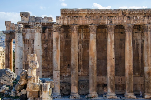 Romeinse ruïnes van de tempel in Baalbek Libanon Heliopolis Fenicische oude architectuur Fenicië