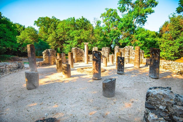 Romeinse stad ruïneert Butrint Albanië