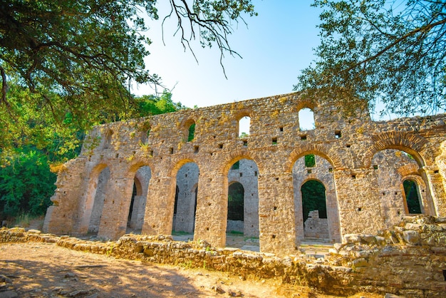 Romeinse stad ruïneert Butrint Albanië