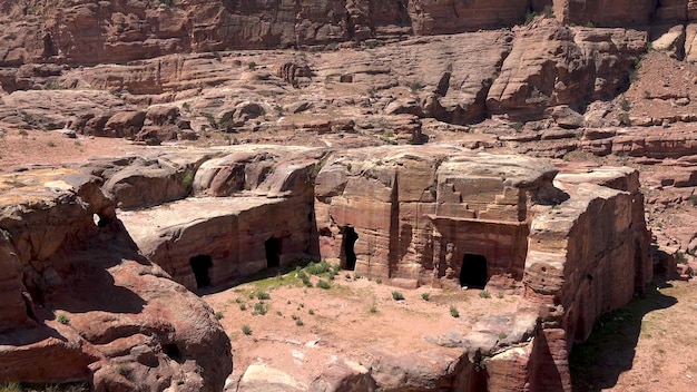 Rond het kruisvaarderskasteel in el Habis in Petra Jordan, Werelderfgoedlocatie