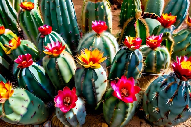 Ronde cactussen in de tropische tuin