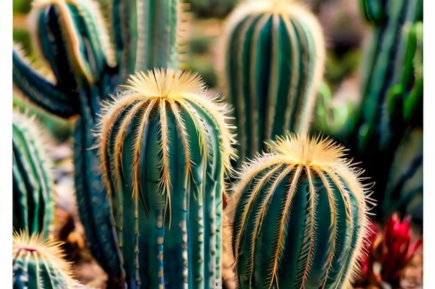 Ronde cactussen in de tropische tuin