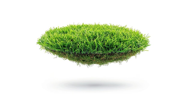 Ronde drijvende plek van kort kunstgras geïsoleerd op witte achtergrond highangle shot geen schaduwen ar 169 v 6 Job ID 845c0a88ed62470b9a0f4215770ae5de