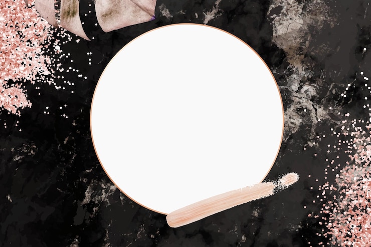Foto ronde frame png op abstract zwart en roze