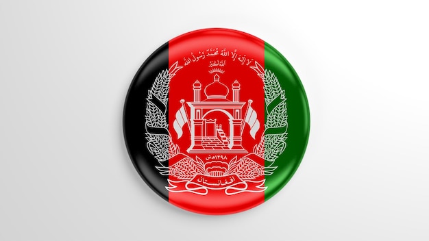 Ronde Pin Afghanistan Vlag 3D illustratie