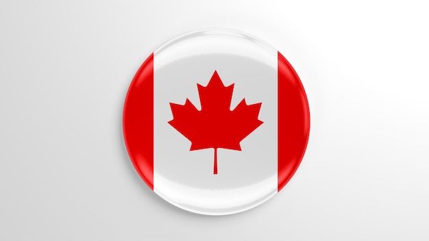 Ronde Pin Canada Vlag 3D illustratie