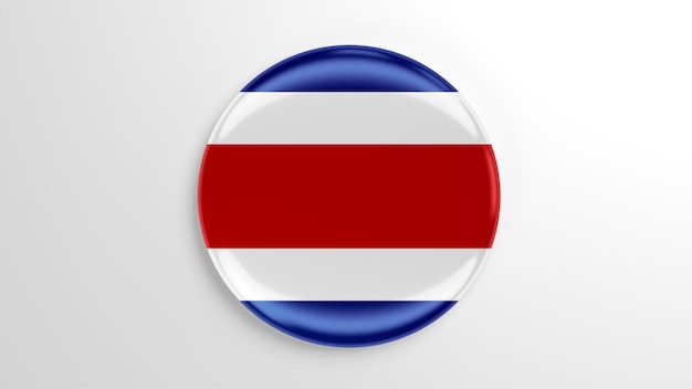 Ronde Pin Costa Rica Vlag 3D illustratie