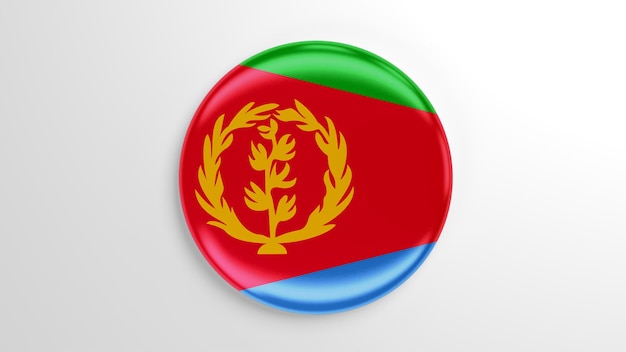 Ronde Pin Eritrea Vlag 3D illustratie