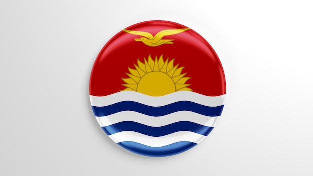 Ronde Pin Kiribati Vlag 3D illustratie