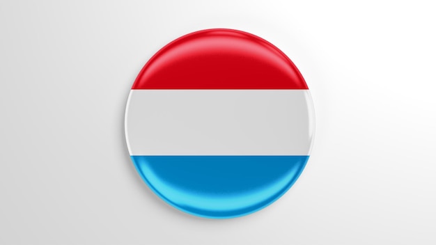 Ronde Pin Luxemburgse Vlag 3D illustratie