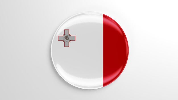 Foto ronde pin malta vlag 3d illustratie