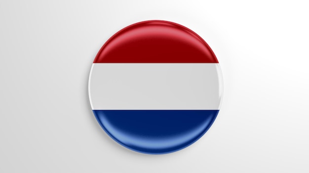 Foto ronde pin nederlandse vlag 3d illustratie