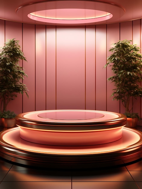 ronde platte podium productdisplay roze