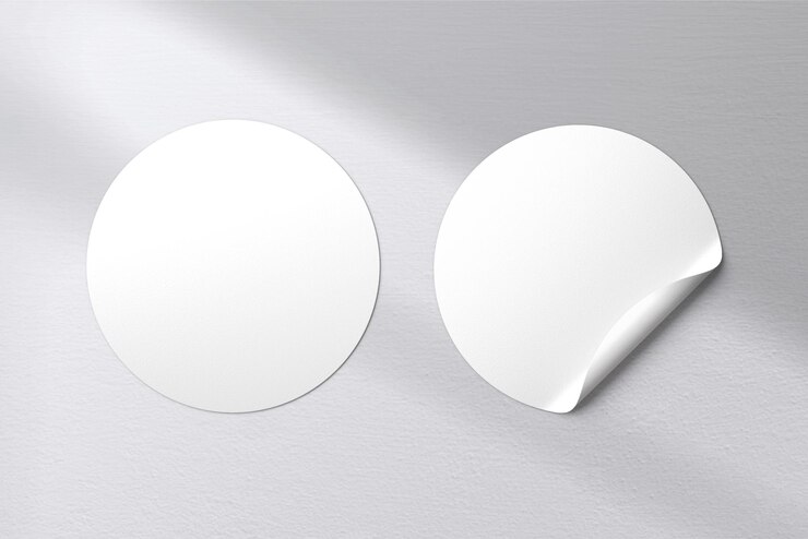Foto ronde stickers png mockup doorzichtig ontwerp