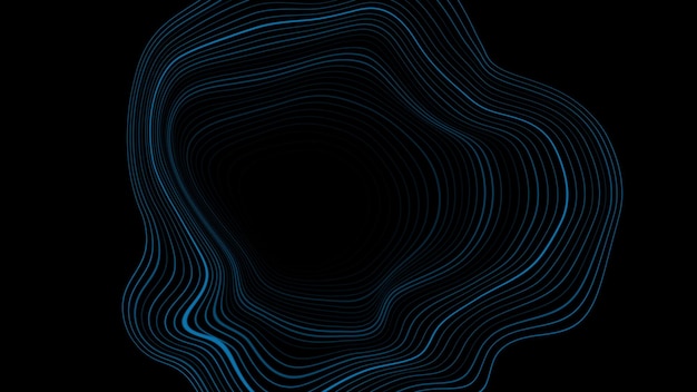 Ronde vloeibare golvende lijnen abstracte tech futuristische achtergrond