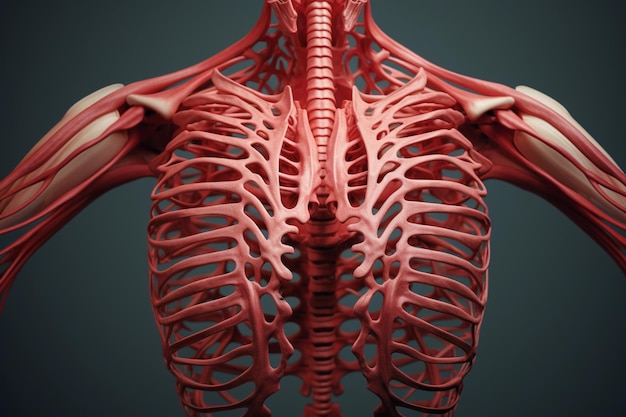 Röntgenstraal van menselijke ribbenkast 3d illustratie
