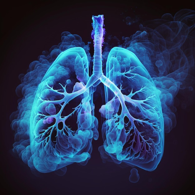 Röntgenstraal van met rook gevulde longen De ongezonde tabaksverslaving en de medische gezondheidsrisico's ervan Generatieve AI