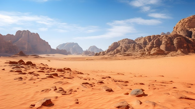 Rood als Mars landschap in de wadi rum woestijn