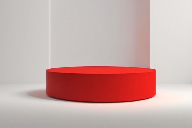 Rood cilinderpodium voetstuk product display platform met witte kleur achtergrond
