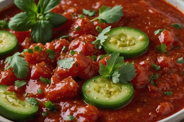 Rood en groen salsa-spread