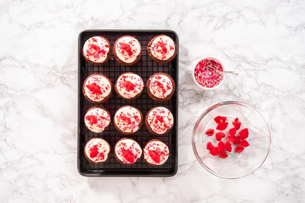 rood fluwelen cupcakes